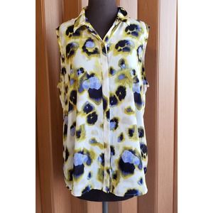 Apt. 9 size XL yellow & purple sleeveless blouse